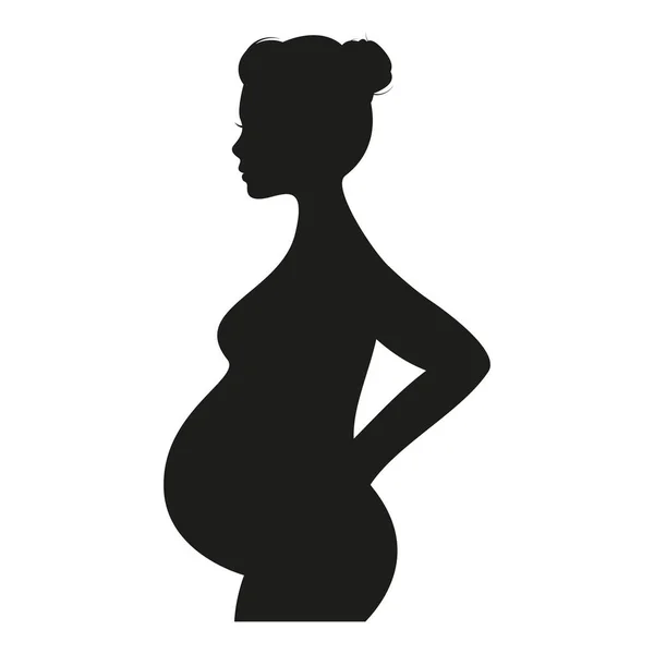 Hamile kadın ikonu. Kalp ve hamilelik bakımı vektör çizimi