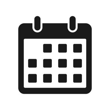 Duvar simgesinde takvim. Zamanlama, tarih simgesi vektör çizimi