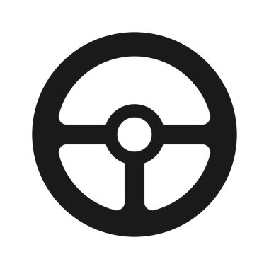 Direksiyon ikonu. Araba veya Otomobil Tekerlek Vektörü illüstrasyonu