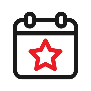 Olay ya da Takvim Yıldız simgesi. Olay Zamanlaması Sembol Vektör illüstrasyonu