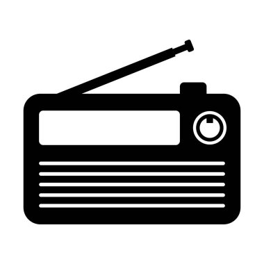 Radyo veya podcast ikonu. Radyo internet ya da yayın sembolü illüstrasyonu