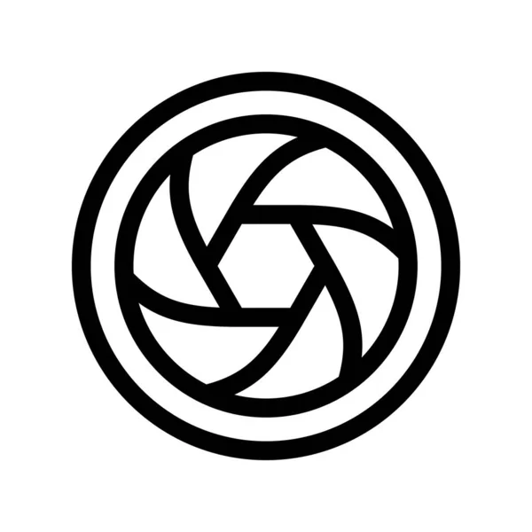 Camera Shutter Objective Thin Line Icon Aperture Symbol Vector Illustration — Stock Vector