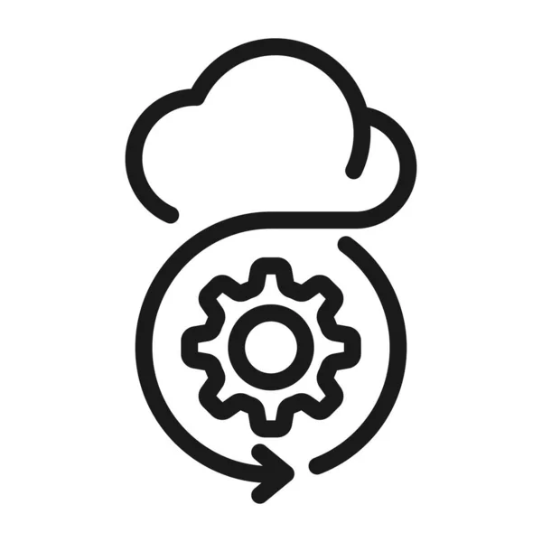 Síť Cloudu Nebo Počítání Ikony Tenké Linky Symbol Vektoru Cloudových — Stockový vektor