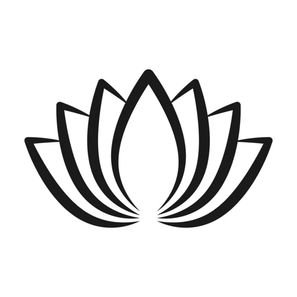 Lotus Harmony Icon Flower Line Symbol Vector Illustration — Vettoriale Stock
