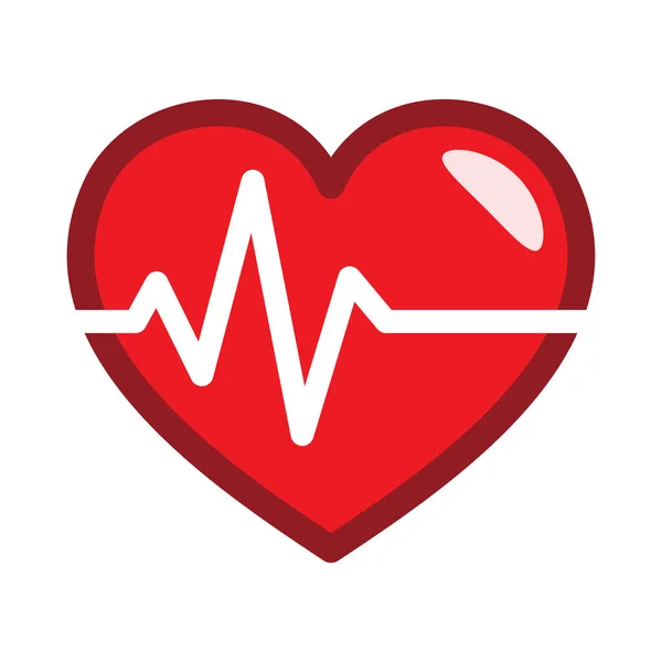 Flat Heart Beat Icon Ecg Line Medical Icon Vector Illustration — Vector de stock