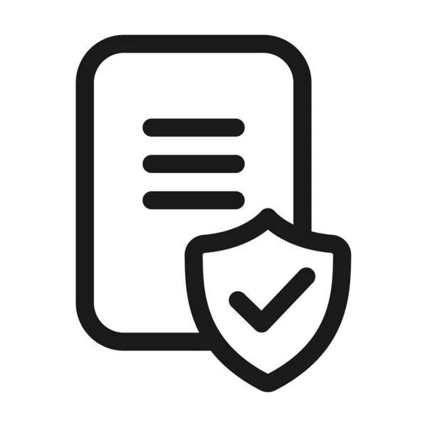 Contract Coverage Icon Insurance Policy Line Vector Illustration — ストックベクタ