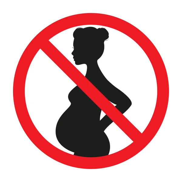 Forbidden Sign Pregnancy Prohibited Pregnant Vector Illustration — Διανυσματικό Αρχείο