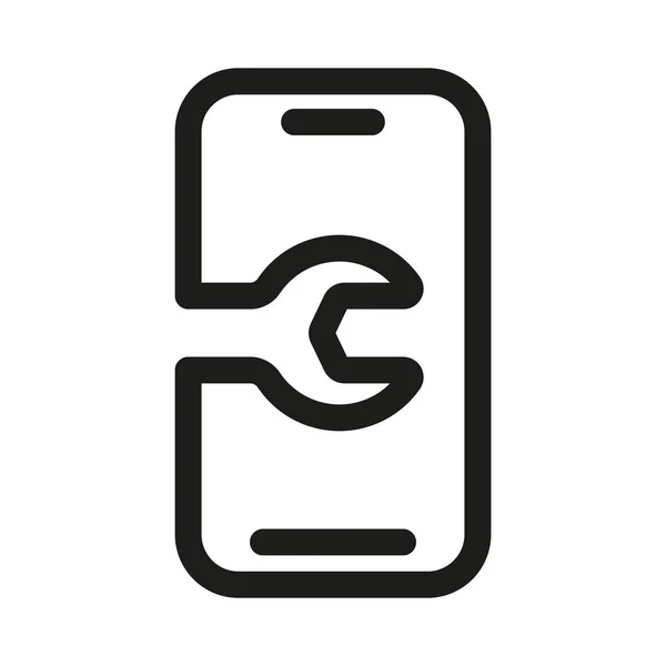 Repair Phone Icon Phone Service Outline Vector Illustration — 스톡 벡터