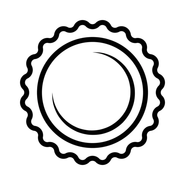 Beer Bottle Cap Linear Icon Vector Outline Symbol Illustration — стоковый вектор