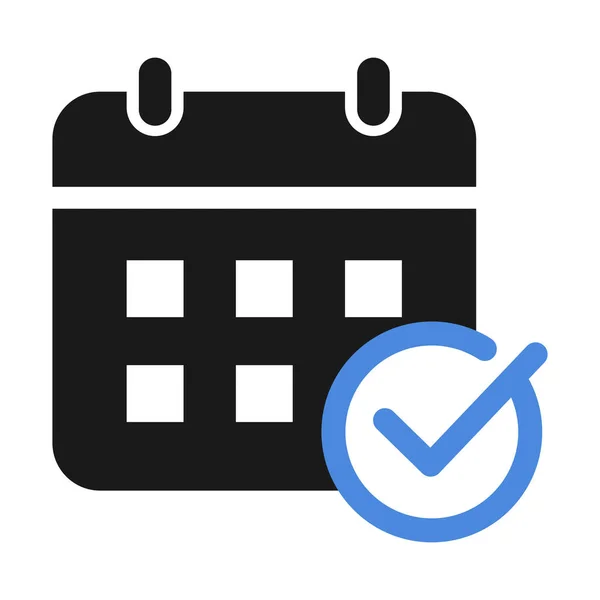 Calendar Icon Check Mark Reminder Organizer Event Signs Calendar Notification — Vector de stock