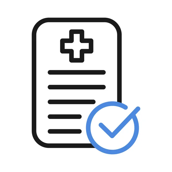 Medical Form List Results Data Approved Check Mark Vector Icon — Stock Vector