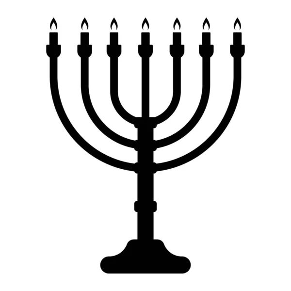 Hanukkah Menorah Icon Judaism Jewish Identity Vector Symbol Illustration — Stock Vector