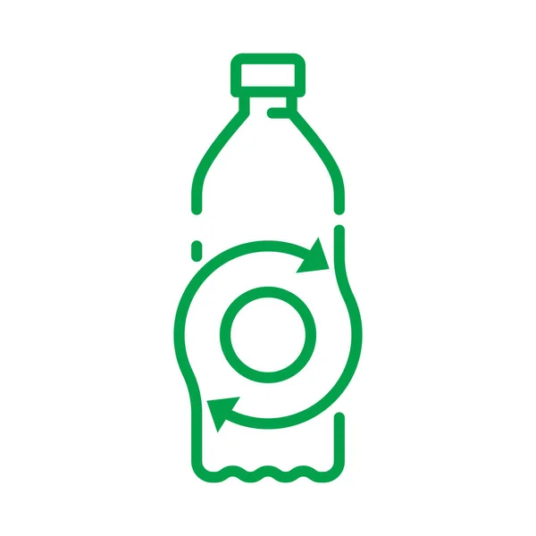 Recycle Plastic Bottle Linear Style Icon Recycle Eco Vector Illustration — 스톡 벡터