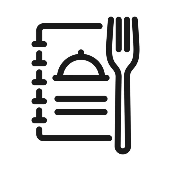 Food Menu Card Line Art Icon Food Concept Vector Symbol — Archivo Imágenes Vectoriales