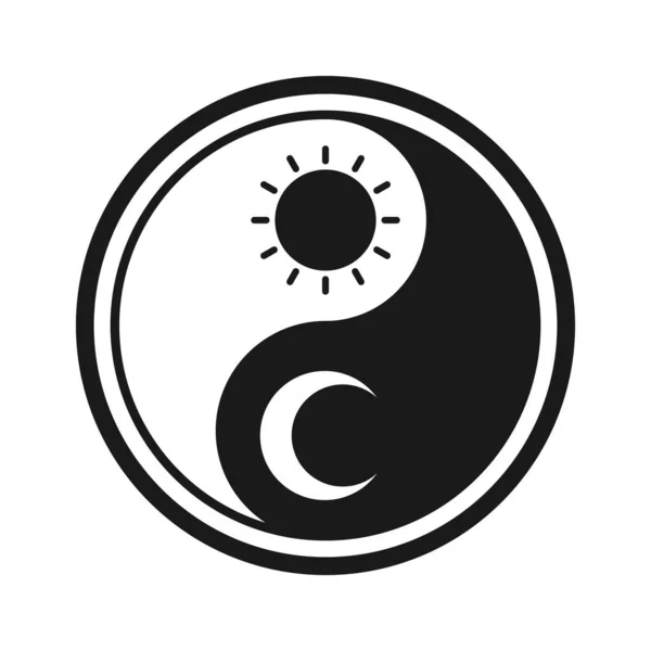 Yin Yang Icon Chinese Taoism Vector Symbol Illustration — Vector de stock