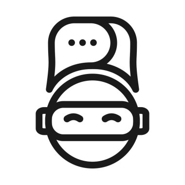 Chat Bot outline icon. Robot, Virtual assistant Bot vector illustration 