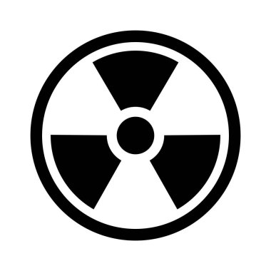Radioactive hazard icon. Radio active or Nuclear bomb vector illustration