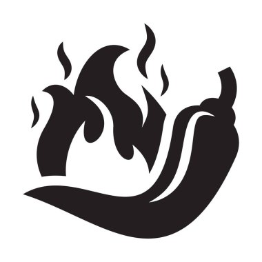 Pepper spicy and hot icon. Chilly Pepper, flame vector illustration