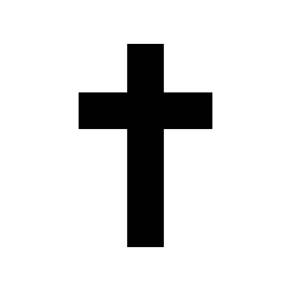 Religion Cross Icon Black Christian Cross Vector Symbol Illustration — Stock Vector