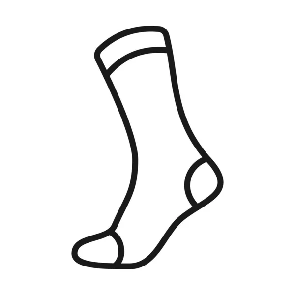 Socks Outline Icon Warm Sock Vector Illustration — Vetor de Stock