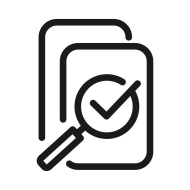 Audit document inspection or Result report icon. Review statement vector illustration 