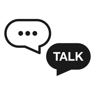 Talk bubble speech icon. Dialogue Chat balloon Vector illustration. 