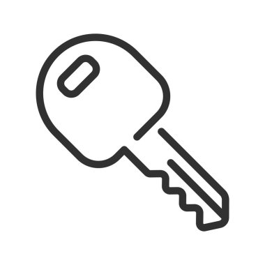 Car key outline icon. Alarm system chain Vector illustration. 