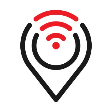 Pointer and wifi logo icon. Map pointer internet Vector illustration. 
