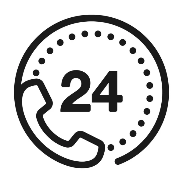 Time Clock Icon Hours Twenty Four Hour Vector Illustration — Vettoriale Stock