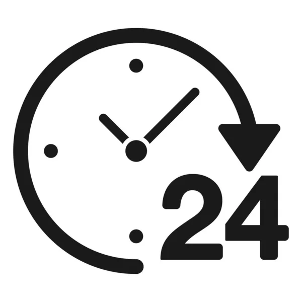 Time Clock Icon Hours Twenty Four Hour Vector Illustration — Vector de stock