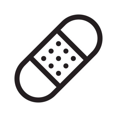 Band aid or Plaster, bandaid icon. Thin line Bandage Vector illustration