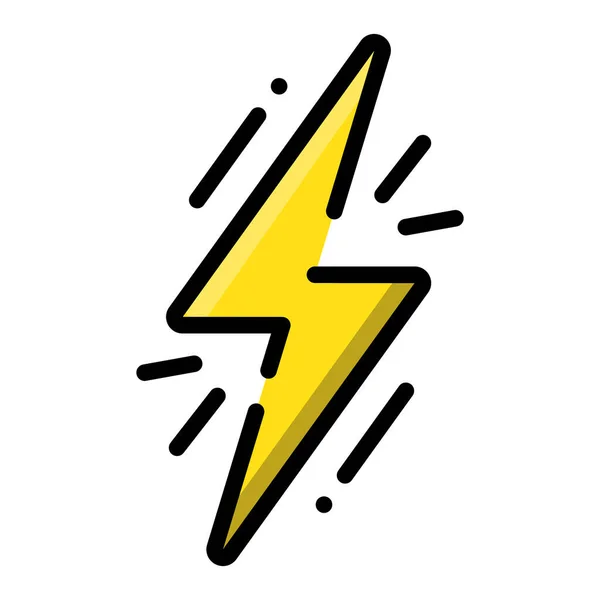 Energy Lightning Outline Icon Lightning Bolt Line Vector Illustration — Stock vektor