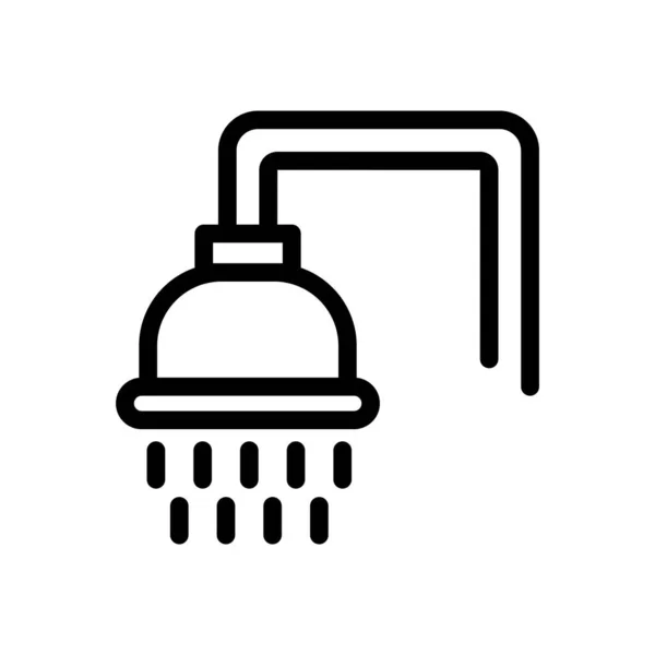 Shower Line Linear Icon Showered Vector Illustration — Stock Vector