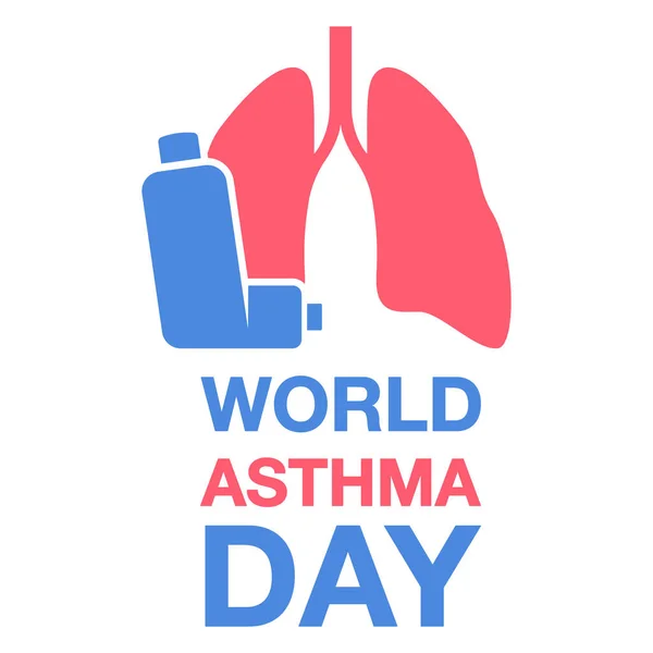 World Asthma Day Annual Health Prevention Day Pneumonia Vector Illustration — Vector de stock