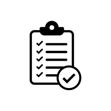 Checklist Yes assessment. Flat design icon. clipboard checklist.