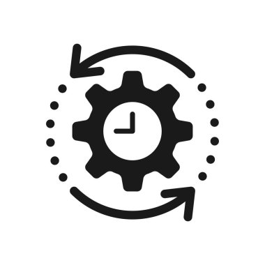 Agile process line icon. Gear and arrow. Linear vector illustratio