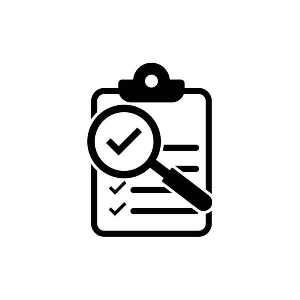 Checklist Magnifying Assessment Flat Design Icon — Vector de stock