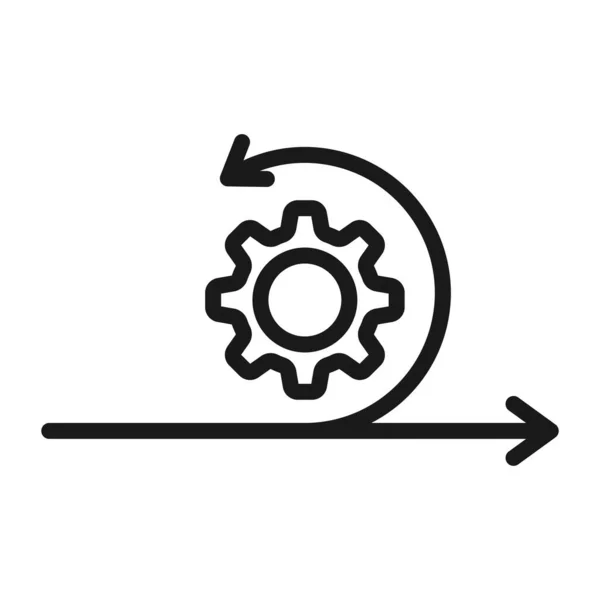 Agile Process Line Icon Circle Point Vector Illustration — Wektor stockowy