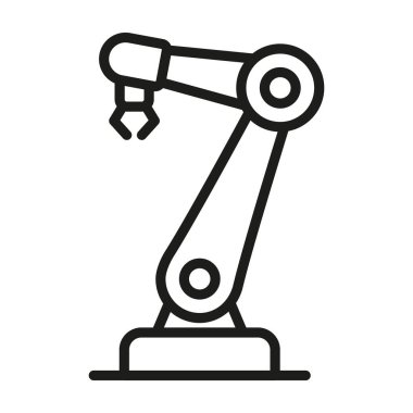 Robotic arm or Mechanical arm icon. Thin linear robot arm vector illustration