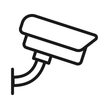 Security camera outline icon. Fixed CCTV,  Video surveillance vector illustration