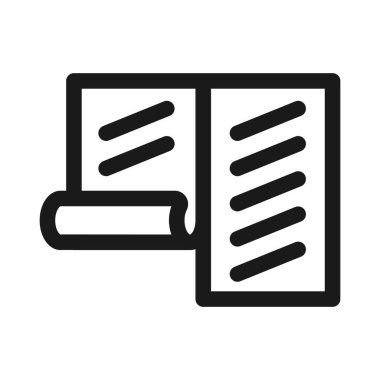 wallpaper roll wall paper line icon. Non-woven wallpaper vector illustration
