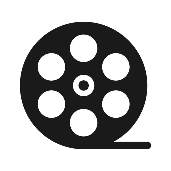 Video Camera Film Tape Reel Icon Film Roll Vector Illustration — Vettoriale Stock