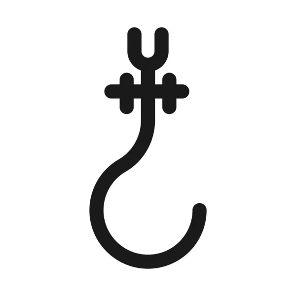 Hook Thin Line Icon Crane Hook Line Vector Illustration — Stock Vector