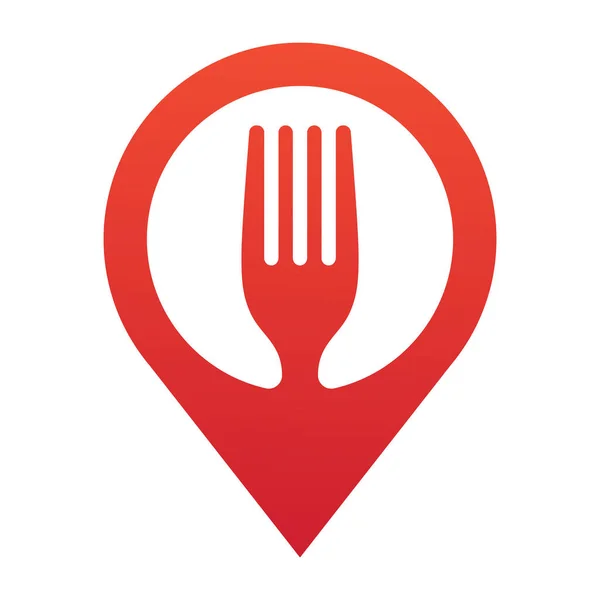 Restaurant Point Location Icon Restaurant Map Vector Illustration — Stockový vektor