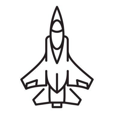 Fighter Jet line icon. Plane or Air force outline vector illustration