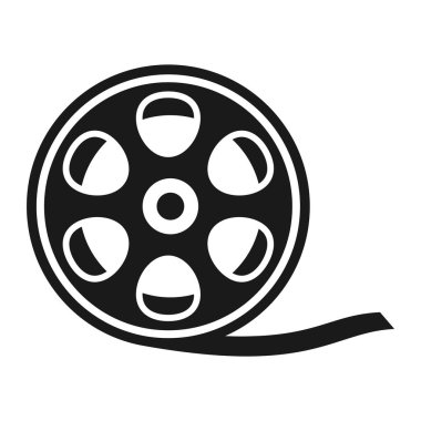 Video Camera Film Tape Reel icon. Film roll vector illustration