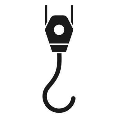 Hook or Industrial hook icon. Crane hook line vector illustration