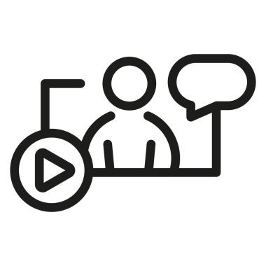 influencer line icon. Outline Influencer or blogger vector illustration