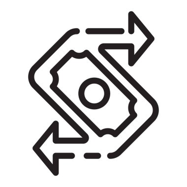 Money payment transfer line icon. Fast Cash vector illustration