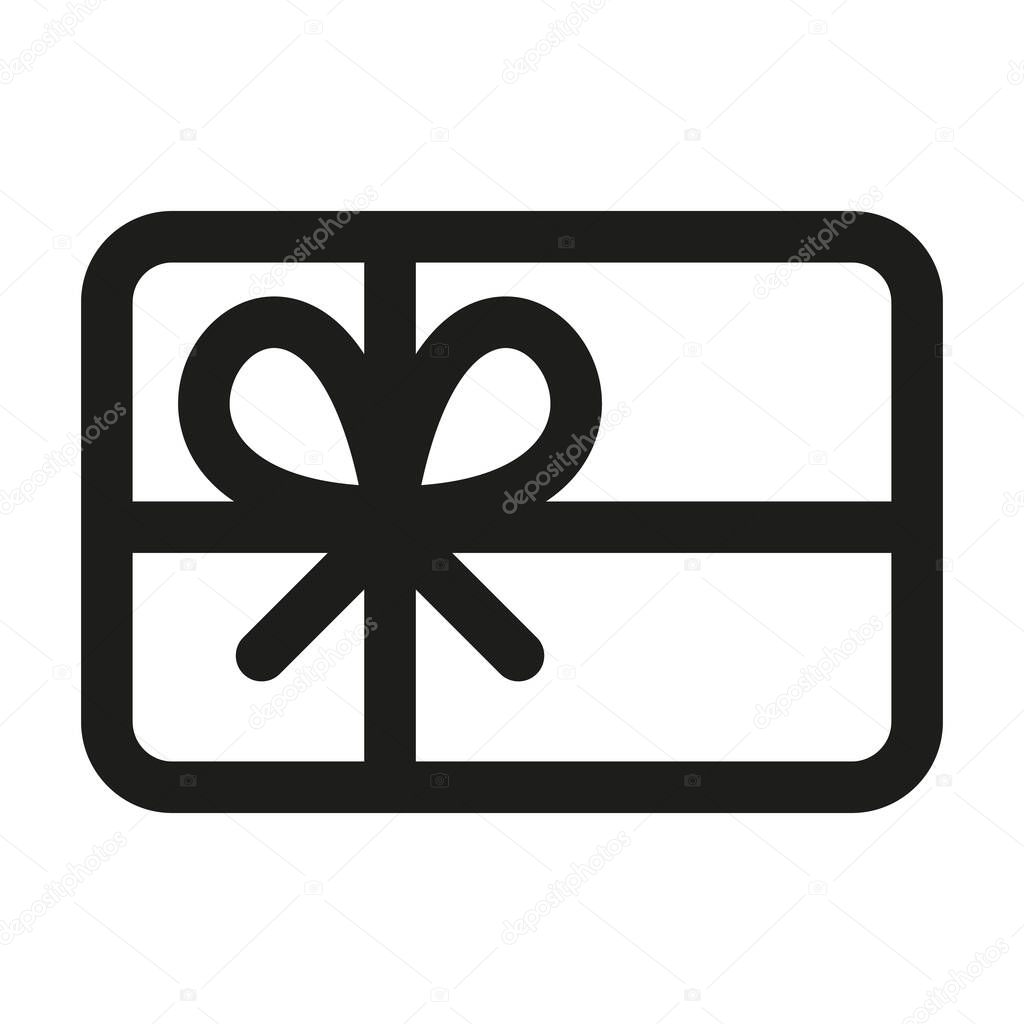 Gift card icon. Credit card with gift box vector illustration